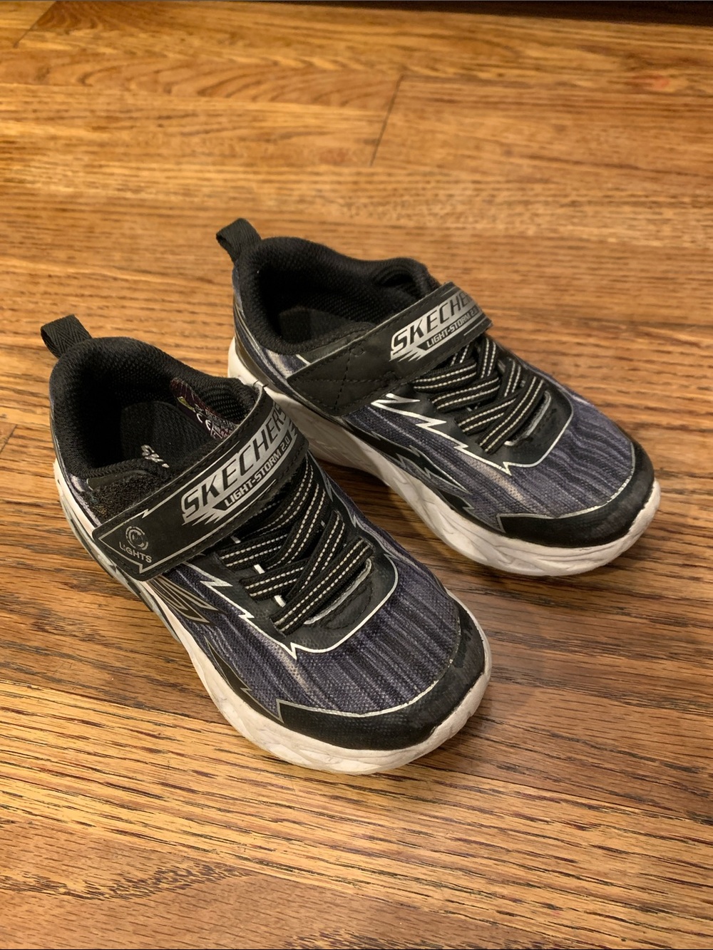 Skechers Kids Black and Navy Light-Up Athletic Sneakers